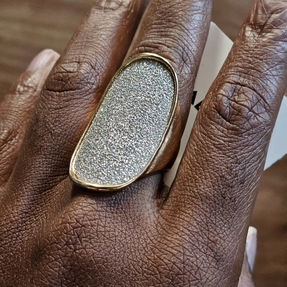 ALDO BRITEPIX GOLD SILVER GLITTER RING - Picture 6 of 7